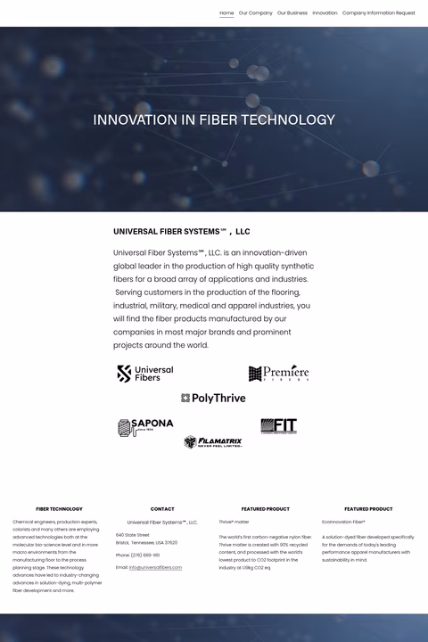 Universal-Fiber-Systems Homepage 1440px