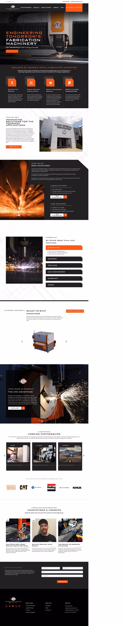 Universal-Tool-Engineering Homepage 1440px