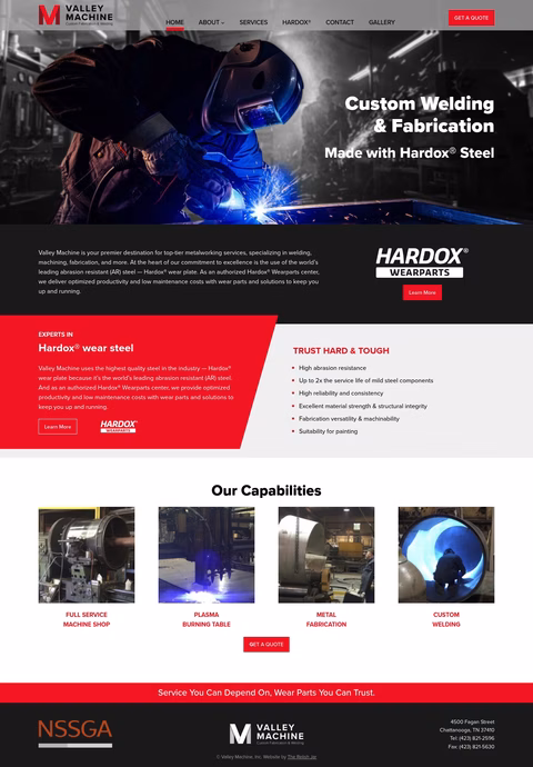 Valley-Machine-Custom-Fabrication-Welding Homepage 1440px