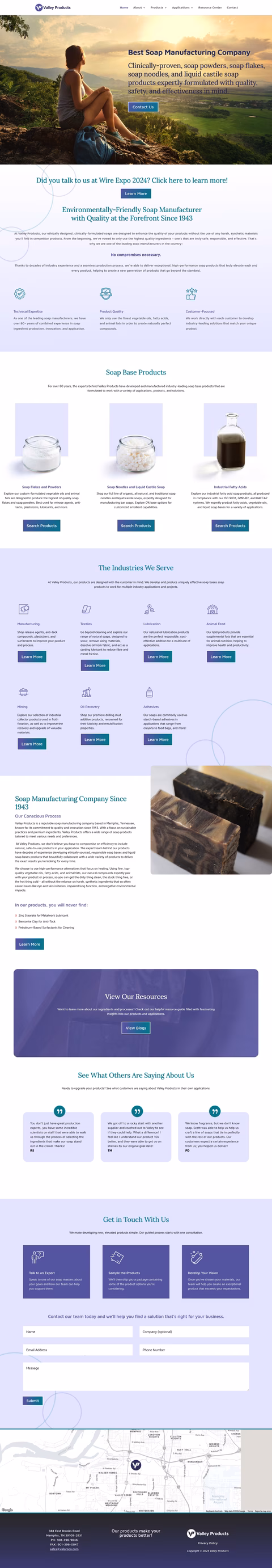 Valley-Products Homepage 1440px