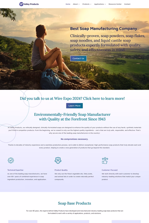 Valley-Products Homepage 1440px