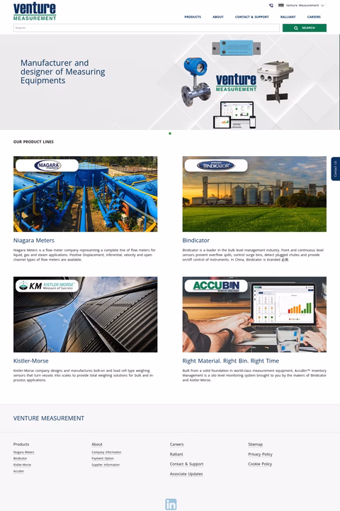 Venture-Measurement Homepage 1440px