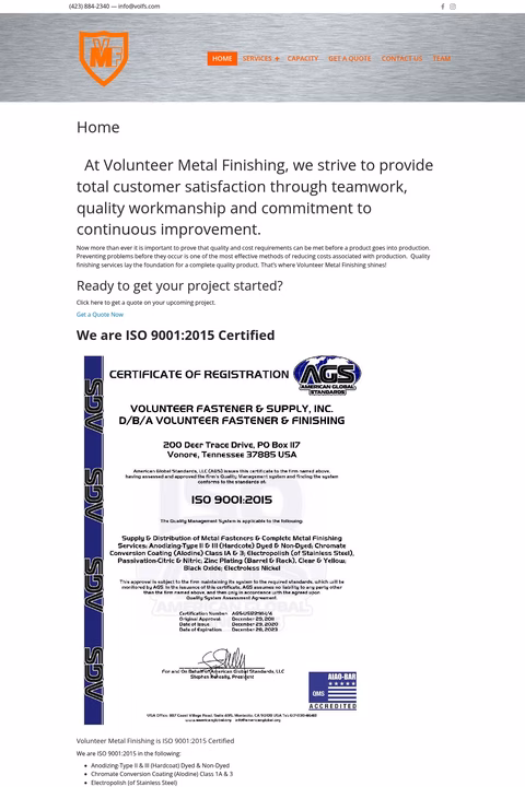 Volunteer-Metal-Finishing Homepage 1440px