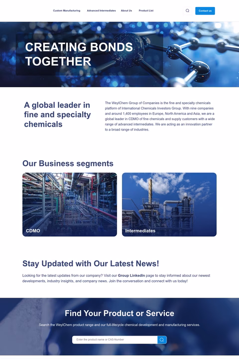 Weylchem Homepage 1440px