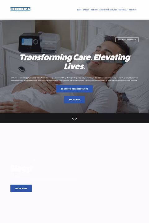 Williams-Medical-Supply Homepage 1440px