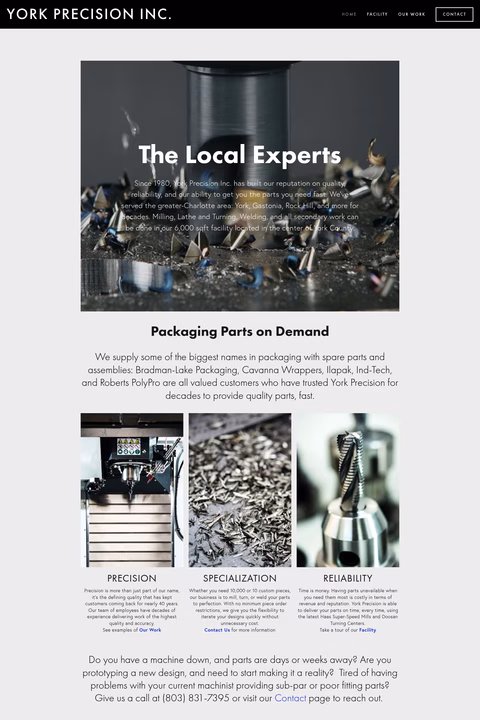 York-Precision-Inc Homepage 1440px