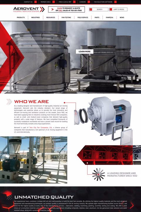 Aerovent Homepage 1440px
