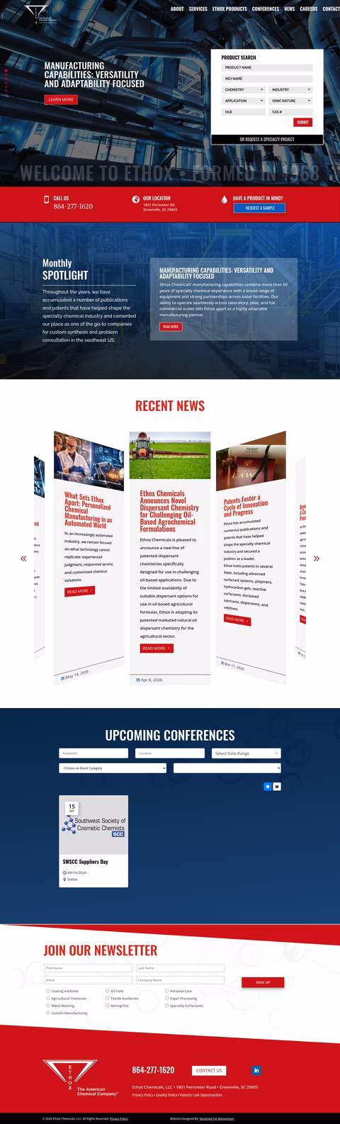 Ethox-Chemicals Homepage 1440px