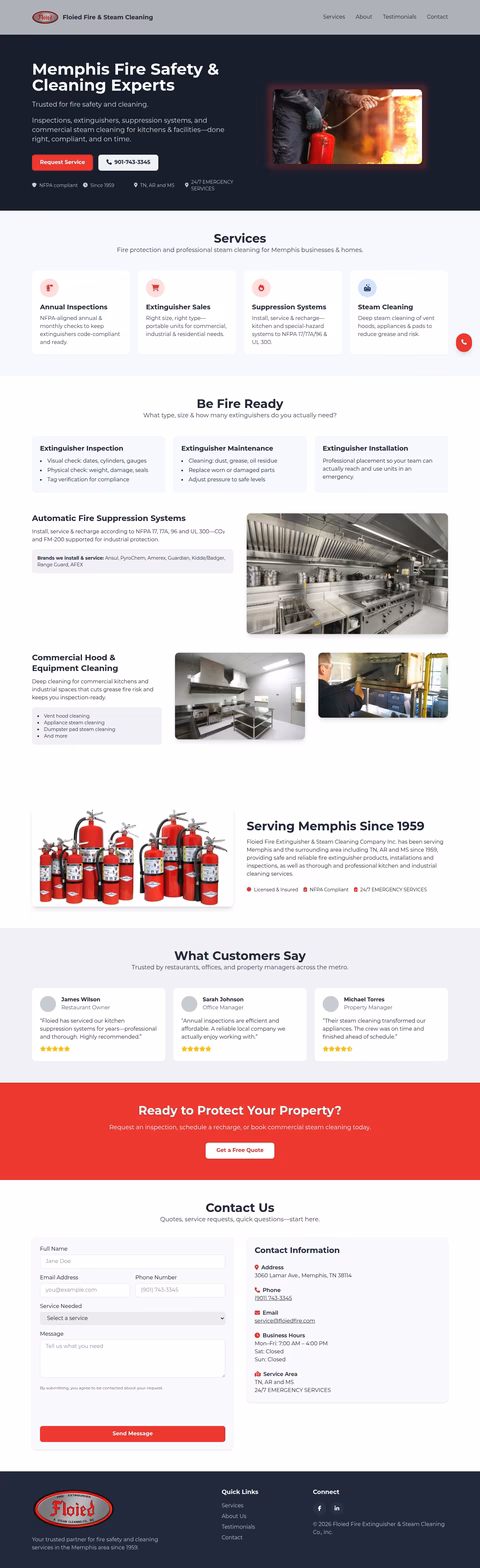 Floied-Fire-Extinguisher-Steam-Cleaning-Company Homepage 1440px