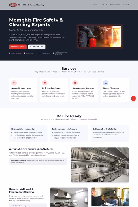 Floied-Fire-Extinguisher-Steam-Cleaning-Company Homepage 1440px