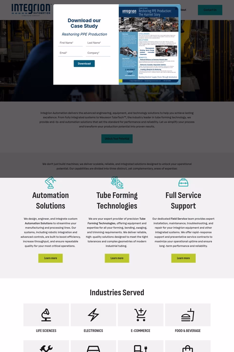 Integrion-Automation Homepage 1440px