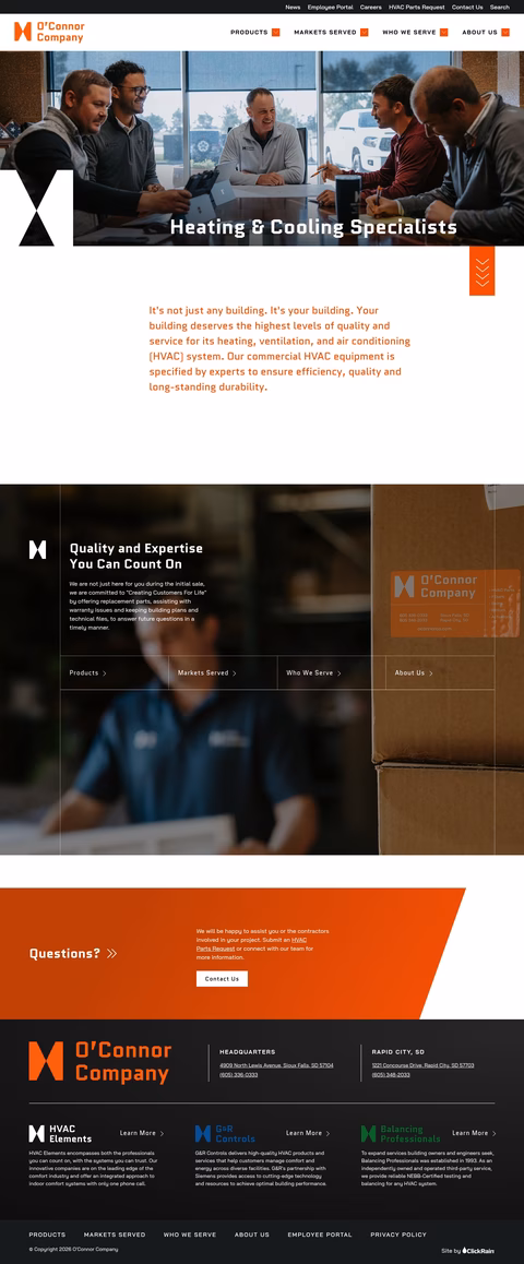 Oconnor-Company Homepage 1440px