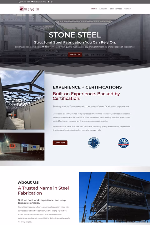 Stone-Steel Homepage 1440px