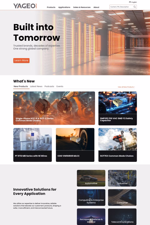 Yageo-Group Homepage 1440px