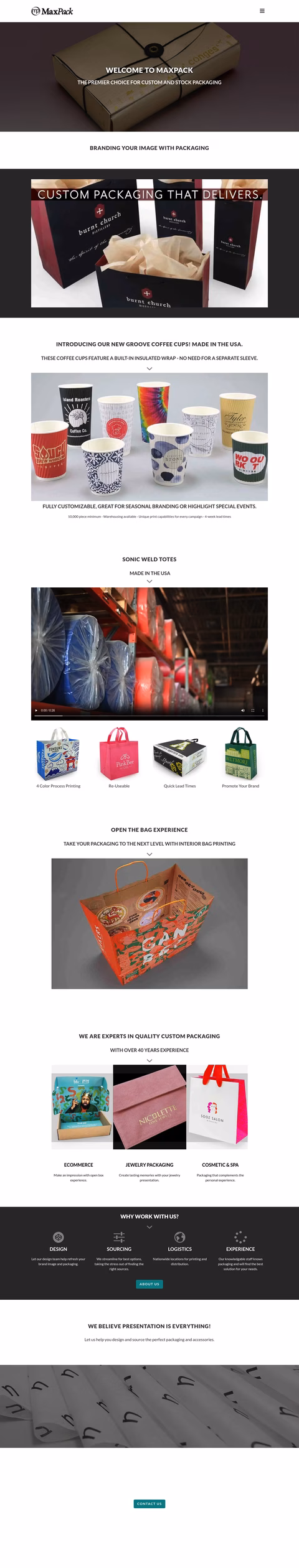 Maxpack Homepage 1440px