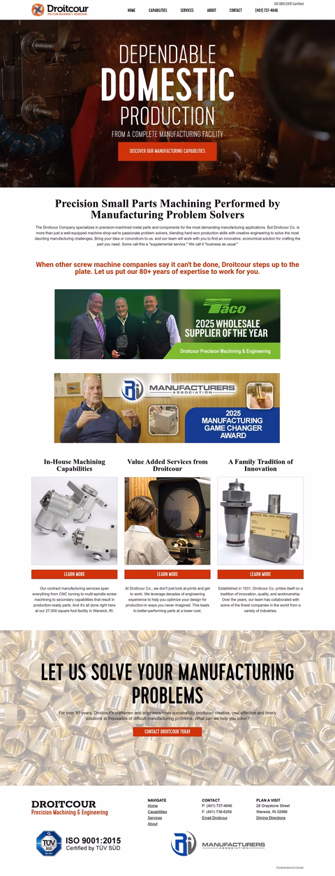 Droitcour-Precision-Machining-Engineering Homepage 1440px