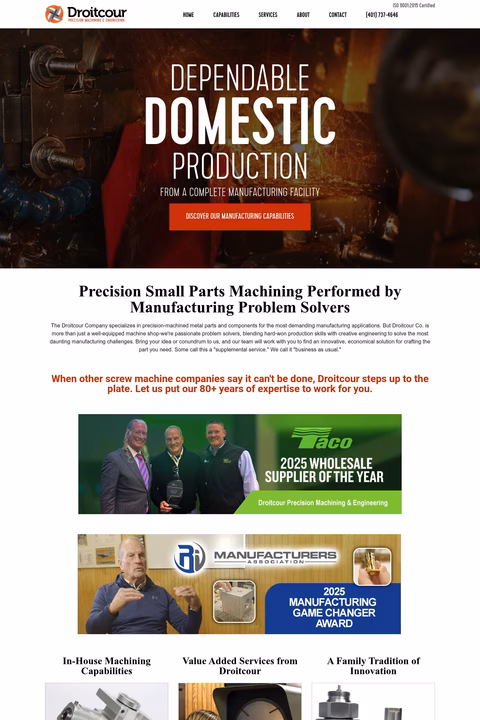 Droitcour-Precision-Machining-Engineering Homepage 1440px