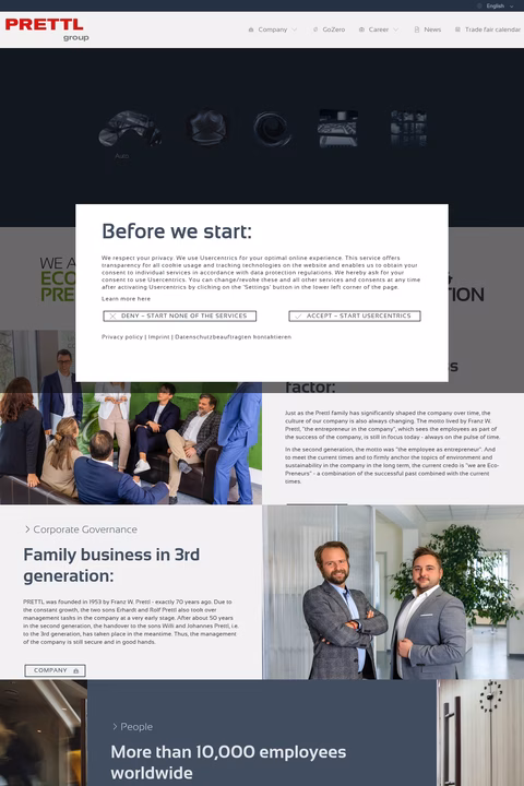 Prettl-Group Homepage 1440px