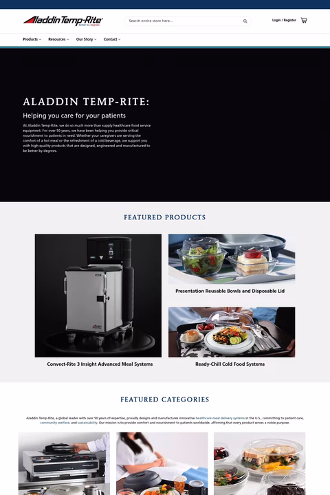 Aladdin-Temp-Rite Homepage 1440px