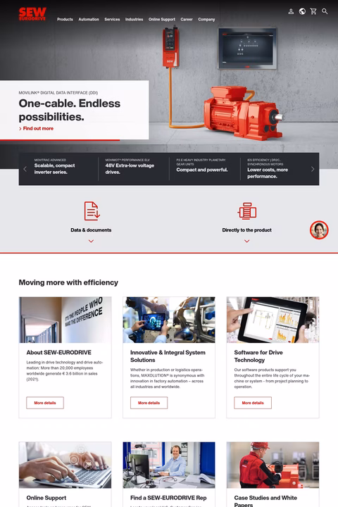 Sew-Eurodrive Homepage 1440px