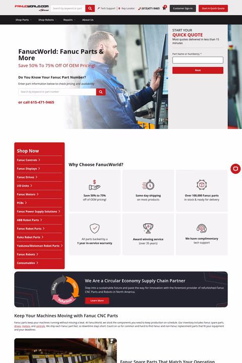 Fanucworld Homepage 1440px