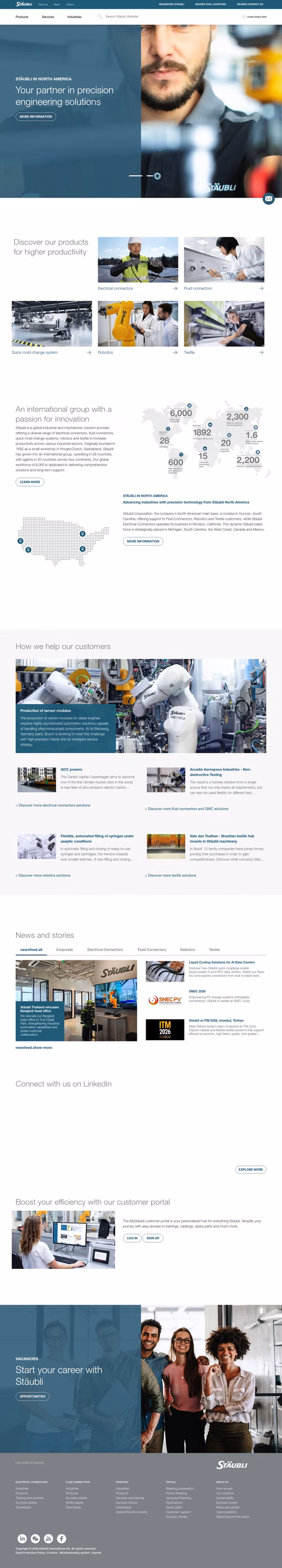 Stäubli Homepage 1440px