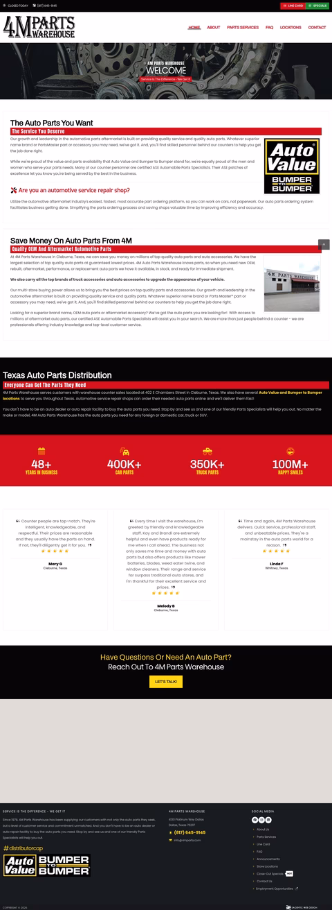 4M-Parts-Warehouse Homepage 1440px
