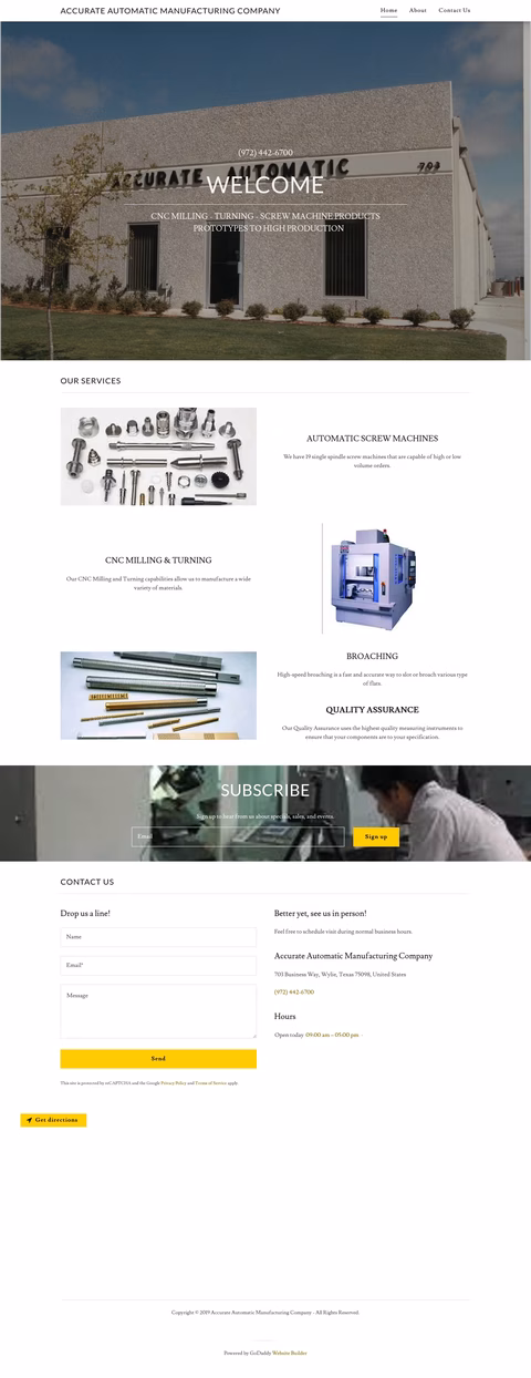 Accurate-Automatic-Manufacturing Homepage 1440px