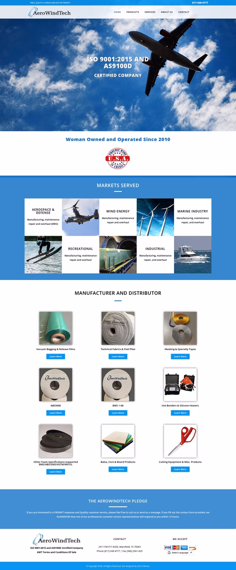Aerowindtech Homepage 1440px