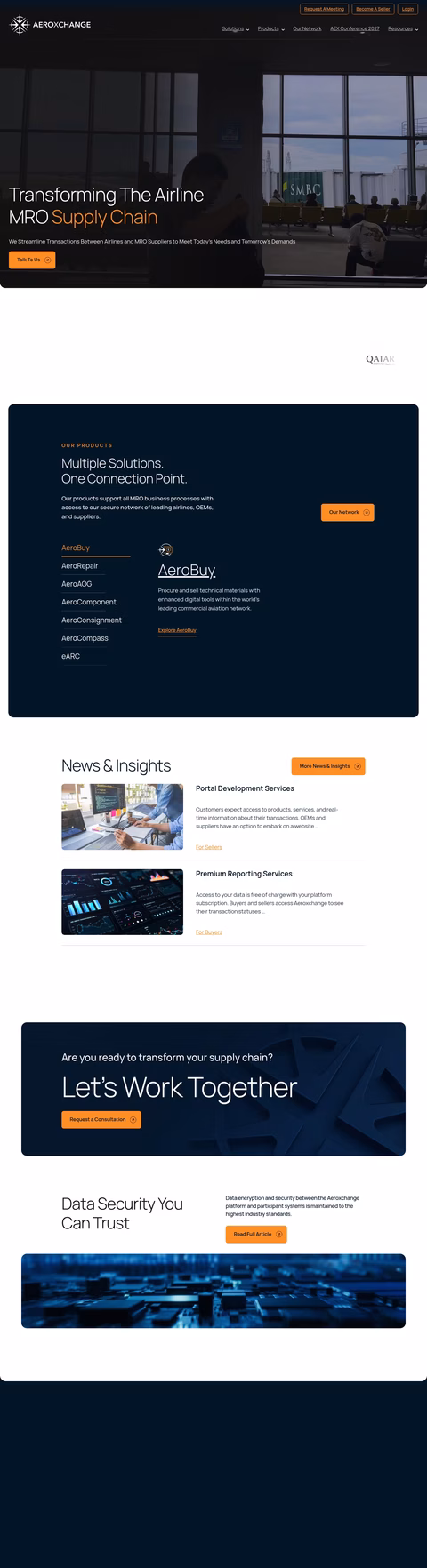 Aeroxchange Homepage 1440px