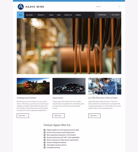 Agave-Wire Homepage 1440px