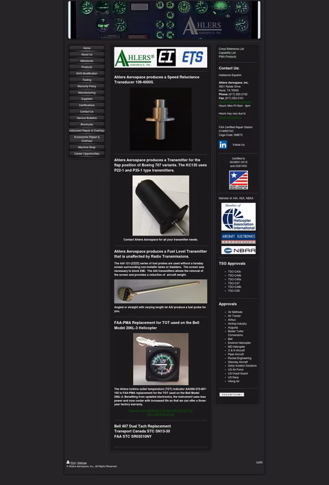 Ahlers-Aerospace Homepage 1440px