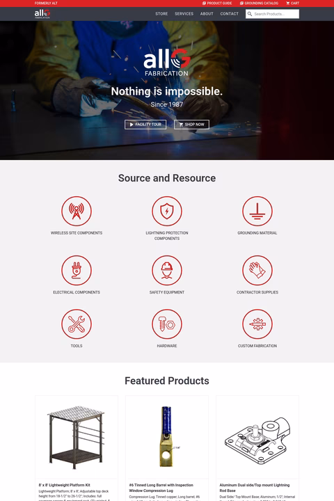 Allg-Fabrication Homepage 1440px