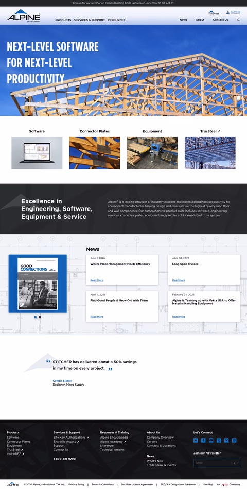 Alpine Homepage 1440px