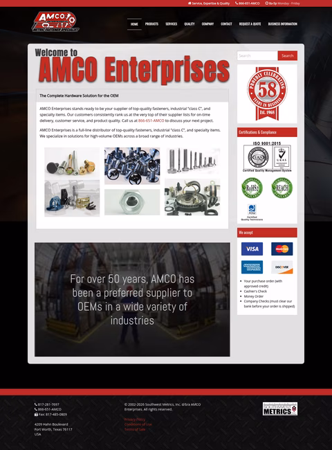 Amco-Enterprises Homepage 1440px