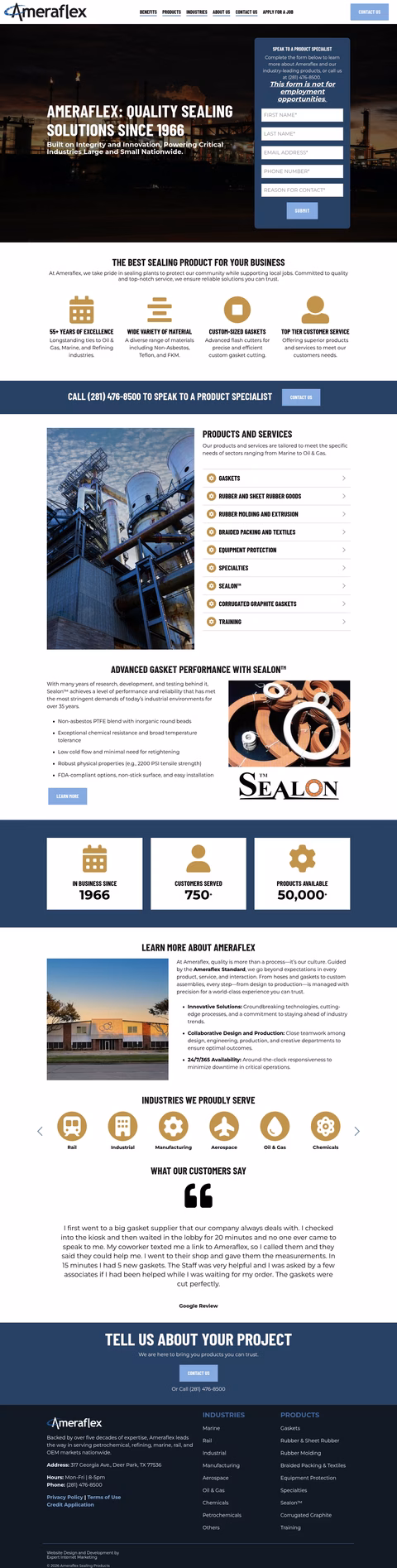 Ameraflex-Sealing-Products Homepage 1440px