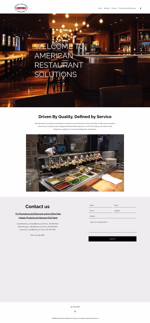 American-Restaurant-Solutions Homepage 1440px