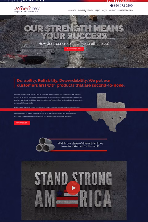 Ameritex-Pipe-Products Homepage 1440px