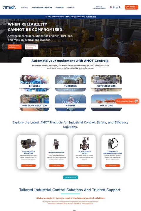 Amot-Controls Homepage 1440px