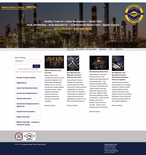 Ampco-Safety-Tools Homepage 1440px