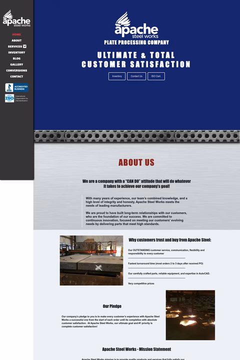 Apache-Steel-Works Homepage 1440px