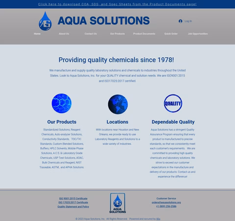 Aqua-Solutions Homepage 1440px