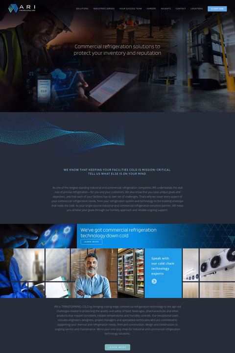 Ari-Commercial-Refridgeration-Solutions Homepage 1440px