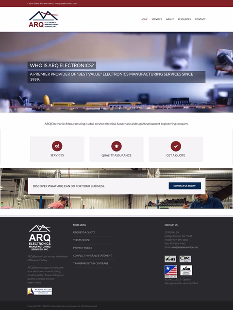 Arq-Electronics-Manufacturing-Services Homepage 1440px