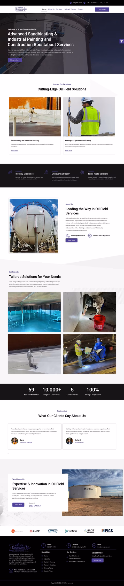 Arrow-Construction Homepage 1440px