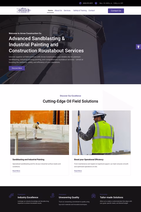 Arrow-Construction Homepage 1440px