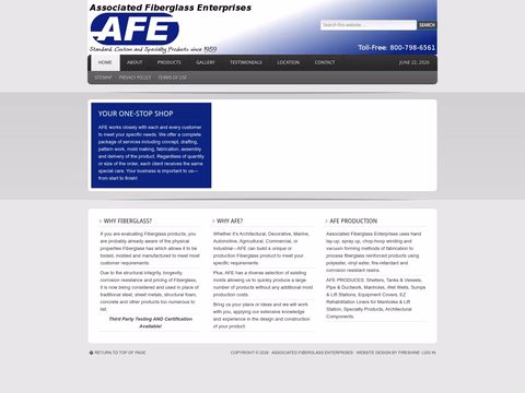 Associated-Fiberglass-Enterprises Homepage 1440px