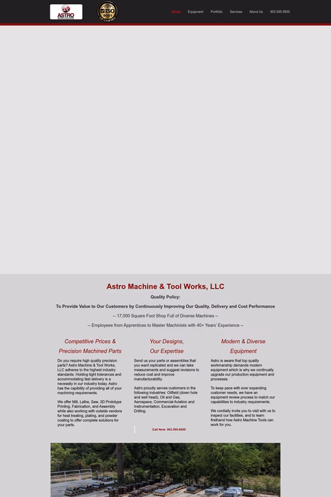 Astro-Machine-Tool-Works Homepage 1440px