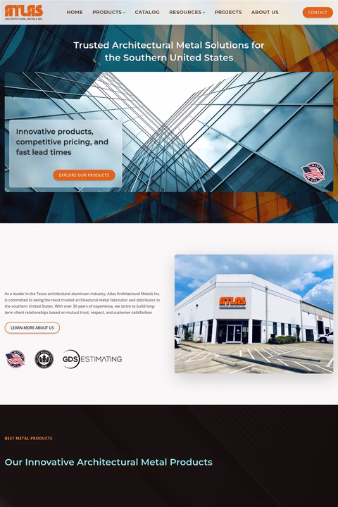 Atlas-Architectural-Metals Homepage 1440px