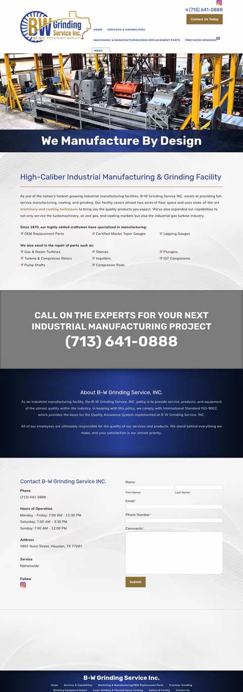 B-W-Grinding-Service Homepage 1440px